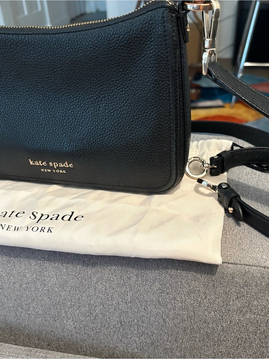 kate spade Handbags - kate spade Black Pebbled Leather Mini Crossbody with Gold Logo